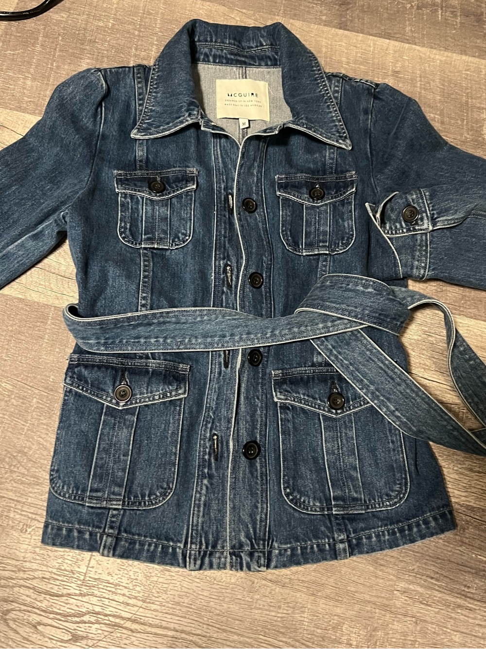 McGuire Denim Blue Belted Jean Jacket